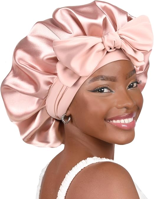 Double-Layer Satin Lined Bonnet for Sleeping - YANIBEST Satin Bonnet for Hair Protection, Perfect for Curly, Natural, or Long Hair